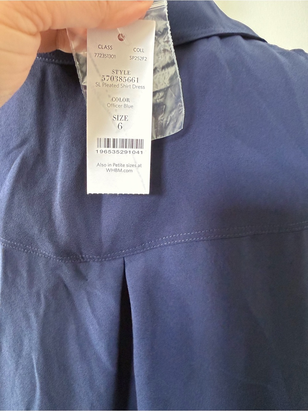 WHBM Sleeveless Pleated Midi Shirt Dress in Navy SIZE 6 - Picture 9 of 9